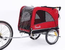 Sepnine And Leonpets 3 In 1 Luxury Large Sized Bike Trailer Bicycle Pet Trailer Jogger Dog Cage With Suspension 10308 Red Bla Pet Trailer Dog Cages Dog Carrier