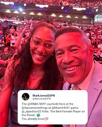 A'ja Wilson showed up to the Miami Heat game last night 🔥