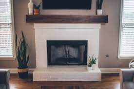 Maybe you would like to learn more about one of these? Modern White Brick Fireplace Walnut Mantel Diy The Southern Trunk