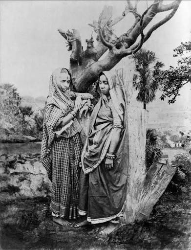 India - Nagar Brahmin Women. Photographed by William J Johnson in 1863. This was part of his book published from London, The Oriental races and tribes, residents and visitors of Bombay. William