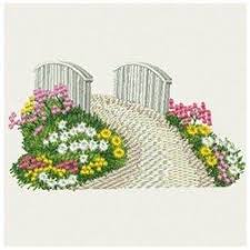 Bridge In Garden Embroidery Designs Machine Embroidery Designs At Embroiderydesigns Com Garden Embroidery Embroidery Designs Garden View
