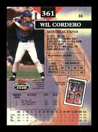 Wil Cordero Autographed 1993 Stadium Club Card #361 Montreal Expos SKU — RSA