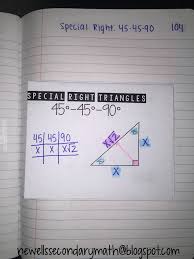 Mrs Newells Math Better Questions Special Right Triangles