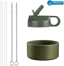 Amazon Com The Mass Wide Mouth Straw Lid And Silicone Boot For 12 40 Oz Hydro Flask And Most Sports Water Bottle Olive W Wide Mouth Bottle Hydroflask Flask