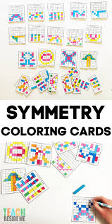 Symmetry Pattern Coloring Cards Math Art Projects Math Patterns Math Projects