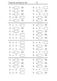 Taula Multiplicar 5 Mult I Div In 2020 3rd Grade Math Worksheets Math Division Worksheets Free Printable Math Worksheets