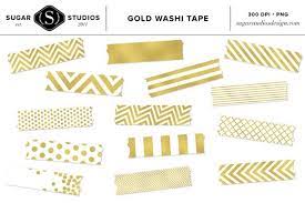 Gold Foil Washi Tape Clip Art Set Gold Foil Washi Tape Clip Art Art Set