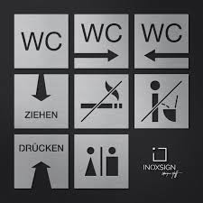 Wc schilder im angebot große auswahl top marken viele bezahlmöglichkeiten wc schilder jetzt bestellen! Inoxsign Hinweisschilder Sind Erhaltlich Als Toilettenschild Wc Schild Turschild Drucken Schild Ziehen Sch Toilettenschilder Wc Schild Toiletten Schilder