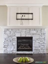 Materials such as brick and stone will withstand heat but will still require a heat resistant paint system. A White Washed Stone Fireplace Tutorial Life On Virginia Street