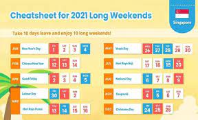 Download or print 2021 long weekend calendar for usa. 10 Long Weekends In Singapore In 2021 Bonus Calendar Cheatsheet