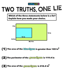 2 Truths And A Lie High School Math Math Lessons Middle School Math