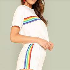 Rainbow Two Piece Summer Outfits Women Rainbow Outfit Pride Outfit