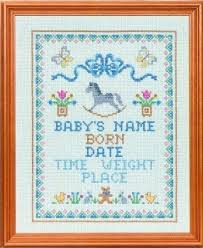 Bibs for baby cross stitch epattern. Rocking Horse Cross Stitch Birth Sampler Kit Amazon Co Uk Kitchen Home Cross Stitch Baby Birth Sampler Cross Stitch Cross Stitch Samplers
