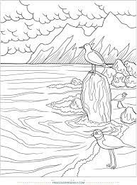 These beach coloring pages have various images. Free Seashore Coloring Sheet Coloring Pages Coloring Books Animal Coloring Books