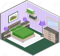 Which is an example of a purple bedroom? Modern Bedroom Design With Furniture In Violet And Green Colors Colorful Interior In Isometric Style Vector 3d Illustration Royalty Free Cliparts Vectors And Stock Illustration Image 65933900