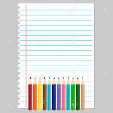 736 x 841 3 0. School Notebook Paper And Color Pencils Royalty Free Cliparts Vectors And Stock Illustration Image 62823036