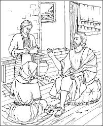 Jesus With Mary And Martha Color Page Mary And Martha Sunday School Kids Bible Coloring