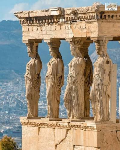The Porch of the Caryatids, part of the Erechtheion on the Acropolis of  Athens, is one of the most iconic and unique architectural features of ancient  Greece. Built around 406 BCE, the