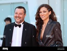 VENICE, ITALY - SEPTEMBER 07: Matteo Salvini and Francesca Verdini ...