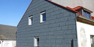 Fassadensanierung Mit Dem Fassadenpaneel Fx 12 In Steingrau Fassadensanierung Fassade Dachsanierung