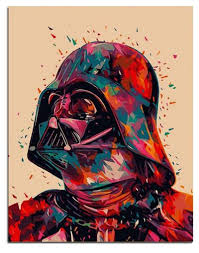 Darth Vader Paint By Number Kits Star Wars Diy Painting Movie Etsy Star Wars Canvas Art Star Wars Art Painting Darth Vader Wallpaper