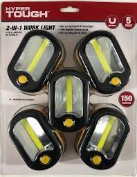 2 In 1 Magnetic Work Light 5 Pack 150 Lumens With 360 Degree Hook Hypertough Work Lights Led Work Light Flood Lights
