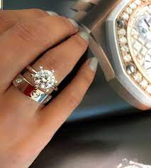 Image Result For Cartier Love Band With Round Engagement Ring Cartier Wedding Bands Engagement Types Of Wedding Rings