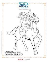 They're stable wranglers now and must work with. Spirit Riding Free Abigail And Boomerang Coloring Page Horse Coloring Pages Free Coloring Pages Cartoon Coloring Pages