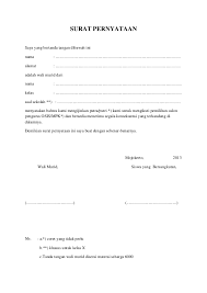 Surat pernyataan adalah surat yang dibuat oleh seseorang yang berisi pernyataan dirinya atau menerangkan orang lain bahwa orang tersebut pernah atau tidak pernah melakukan sesuatu. Contoh Surat Pernyataan Ketidaksanggupan Membayar Hutang Contoh Surat