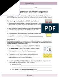 This online statement student exploration electron configuration gizmo answer key can be one of the options to accompany you in imitation of having extra time. Electronconfiguration Worksheet 2 Electron Configuration Periodic Table