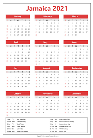 Download and print your favorite today! Jamaica Calendar 2021 With Holidays Free Printable Template