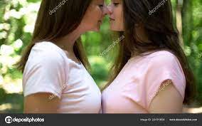Two Lesbians Kissing Publicly Expressing Feelings Freedom Lgbt Rights Stock  Photo by ©motortion 221510930