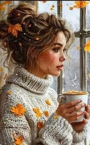 وعلى سبيل الراحة رشة مطر وكوب قهوة واسراب امنيات تطير.. صباحكم طيب 🧡☕  Beautiful Art & Emotion