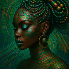 Mona Lisa painting with young black woman