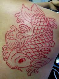 Red Outline Koy Tattoo By Micaeltattoo D37sgb9 Jpg 1024 1381 Tattoos Red Tattoos Red Ink Tattoos