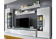 Wohnwand Set 6 Tlg 1 Highboard 1 Hangevitrine 1 Lowboard Und 2 Wandregale Online Kaufen Tv Cabinet Wall Design Tv Cupboard Design Tv Cabinet Design