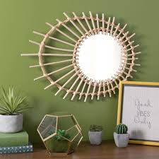 Miroir Rond En Rotin D 54 Cm Simba Home Wall Art Mirror Wall Art Interior Deco