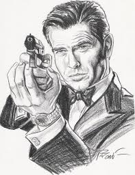 Pierce007 Jpg Image Celebrity Drawings 007 James Bond Pencil Portrait