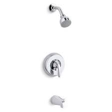 Kohler Coralais Kts15601 Rite Temp Bath And Shower Valve Trim With Lever Handle Slip Fit Spout Tub And Shower Faucets Shower Faucet Polished Chrome