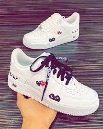 Black Air Forces With White Laces Behind The Scenes By Thecreparchitect In 2020 Custom Painted Shoes Sneakers Custom Shoes