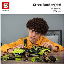 Xe đồ chơi Lamborghini Green tĩnh SY BLOCK 8600
