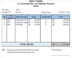 Jan 22, 2019 · format pdf digunakan untuk merepresentasikan dokumen dua dimensi yang meliputi teks, huruf, citra dan grafik vektor dua dimensi. Download Contoh Nota Penjualan Word