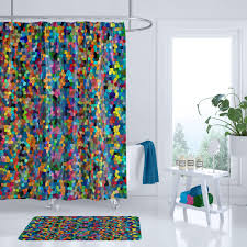 Stained Glass Mosaic Shower Curtain Colorful Bits Abstract Mosaic Glass Stained Glass Mosaic Colorful Curtains