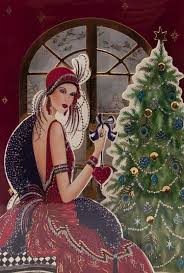 Art Deco Christmas Card Christmas Art Art Deco Cards Art Deco Posters