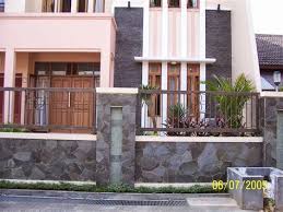 Trend desain eksterior 2019, desain fasad rumah modern 2019. Desain Gambar Pagar Rumah Minimalis Batu Alam Sinergi Stone