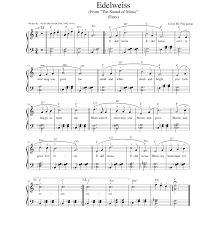 Simply place your right hand thumb of middle c of your piano or keyboard with finger number 2 on d, finger number 3 on e, finger number 4 of f and finger number 5 (pinky) on g. Edelweiss Key Cà¹à¸à¸ Easy Sheet Music For Piano Solo Musescore Com