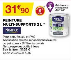 Nuances et décoration, peintures pour le bâtiment. Offre Peinture Multi Supports 2 L Nuance Chez Bricomarche