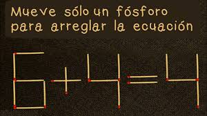 Juegos para estimular nuestro pensamiento lógico matemático подробнее. Mueve Solo Un Fosforo Para Arreglar La Ecuacion Te Rindes Mira Que Facil Era Youtube