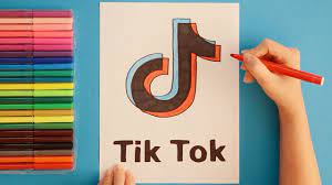 How To Draw Tik Tok Logo Youtube Symbol Drawing Kids Painting Party Birthday Painting