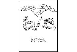 Iowa's state flag was designed in 1917 by dixie cornell gebhardt of the daughters of the american revolution. Iowa State Flag Coloring Page